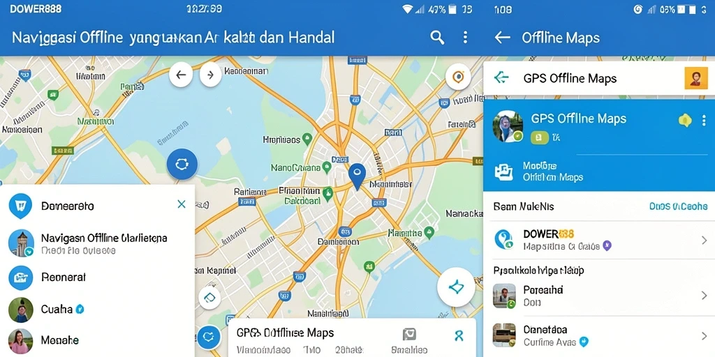 Tampilan antarmuka DOWER88 yang intuitif dan informatif untuk GPS Offline Maps.