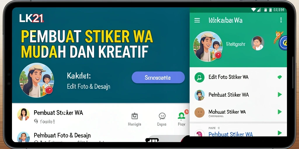 Antarmuka LK21 yang menarik untuk membuat stiker WA.
