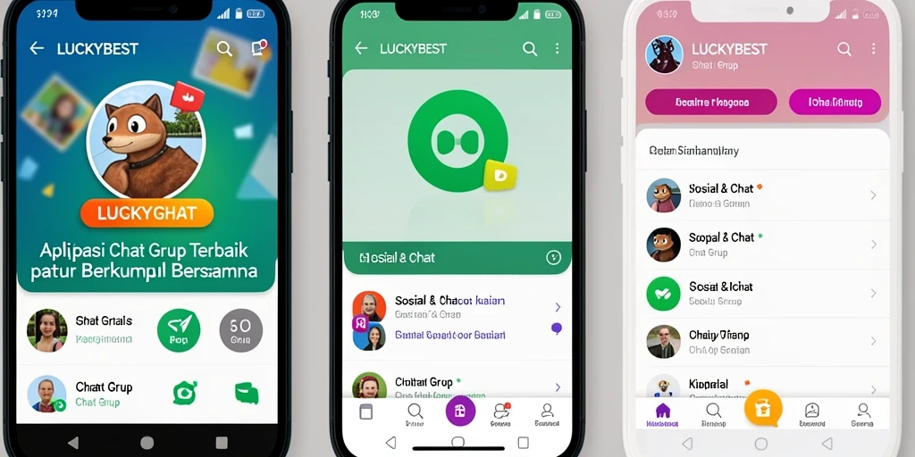 Screenshot antarmuka CHAT GRUP LUCKYBEST yang interaktif dan user-friendly.