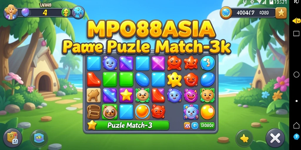 Antarmuka MPO88ASIA dengan elemen Puzzle Match-3 yang menarik.