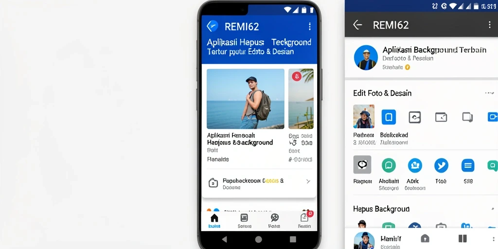 Antarmuka intuitif aplikasi REMI62 untuk menghapus background dengan mudah.