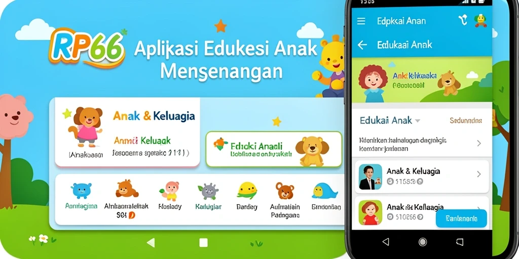 Tampilan menarik dan interaktif aplikasi Edukasi Anak RP66.