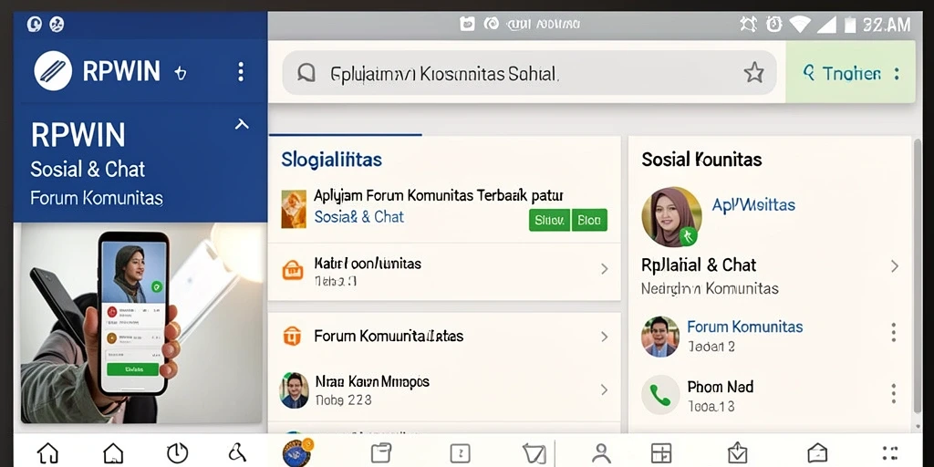 Antarmuka yang menarik dan fungsional dari aplikasi Forum Komunitas RPWIN.